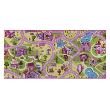 Tapijt Sweet town - roze - 95x200 cm product