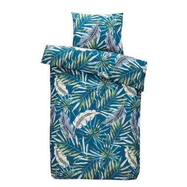 Comfort parure de couette Jasmine botanique - turquoise - 140x200/220 cm product