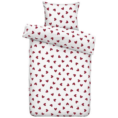 Dekbedovertrek Wies - wit/rood - 140x200/220 cm product