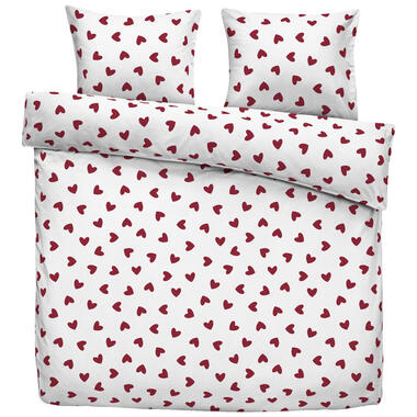Dekbedovertrek Wies - wit/rood - 200x200/220 cm product
