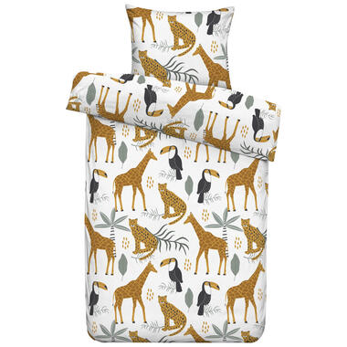Dekbedovertrek Loet - wit/oranje - 140x200/220 cm product