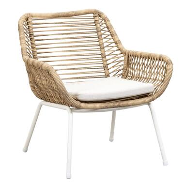 Loungefauteuil Grand - metaal/naturelkleurig wicker - met kussen product