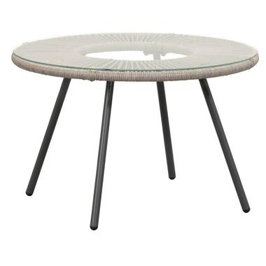 Table lounge Paris - rotin/verre - Ø70 cm product