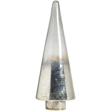 Kerstboom - zilverkleurig glas - 32xØ11 cm product