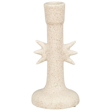 Kandelaar Ster - wit - keramiek - 19xØ9 cm