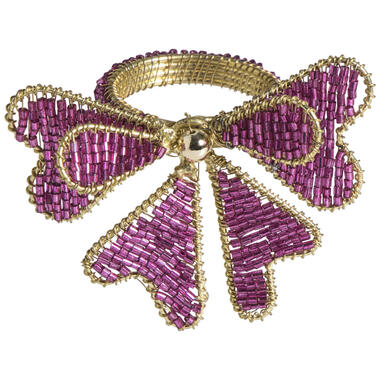 Servetring Strik - roze metaal - 7x8x9 cm product