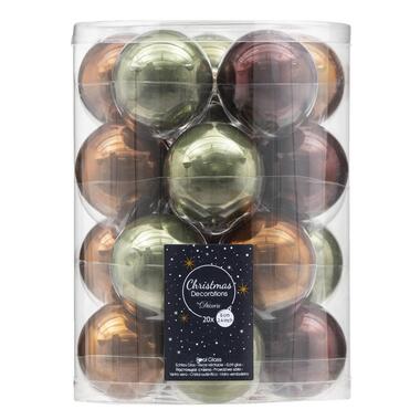 Kerstballen, 20 stuks - veelkleurig - glas - ø6 cm product