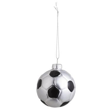 Kerstbal Voetbal - zwart/wit glas - Ø6,5 cm product