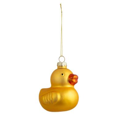 Boule de Noël Canard - verre jaune - 11x10x8 cm product