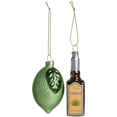 Kerstballen Tequila en Limoen - glas - set product