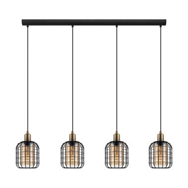 EGLO hanglamp Chisle - E27 - 130 cm - glas - zwart/amber product