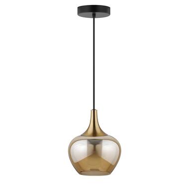 Hanglamp Lola - zwart metaal/amberkleurig glas - 150xØ19 cm product