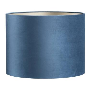 Kap Cilinder - blauw fluweel - 30xØ40 cm product