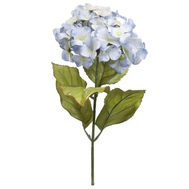 Kunstbloem Hortensia - blauw - 65 cm product