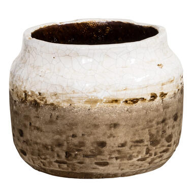 Cache-pot Margriet - blanc/brun - 14xØ18 cm product