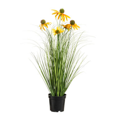 Kunstplant Zonnehoedje - oranje - 60 cm product