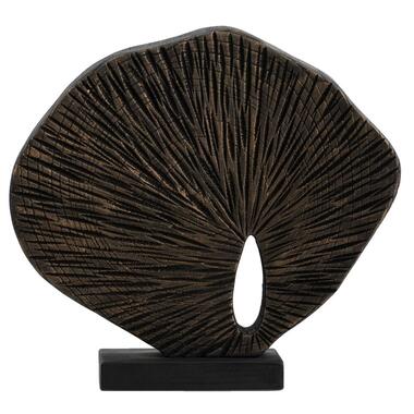 Beeld Jules - zwart/goud - hout - 26x28x6 cm product