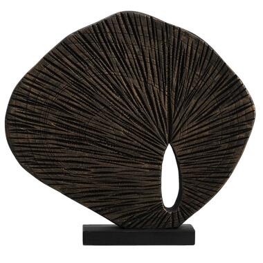 Beeld Jules - zwart/goud - hout - 36x34x8 cm product