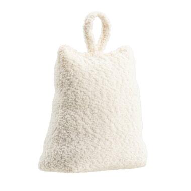 Arrêt de porte bouclé - polyester blanc - 21x17 cm product