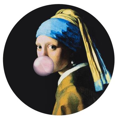 Panneau décoratif La jeune fille à la perle et au chewing-gum - MDF - Ø70 cm product