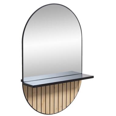 Miroir Lattes - noir/couleur naturelle - métal/bois - 76x50x15 cm product