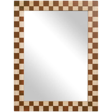 Spiegel Check - bruin - 50x38 cm