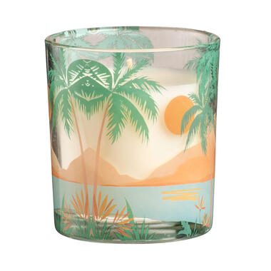 Kaars in glas Sunset - veelkleurig - 9xØ8 cm product