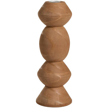 Kandelaar Olaf - bruin - hout - 25xØ9 cm