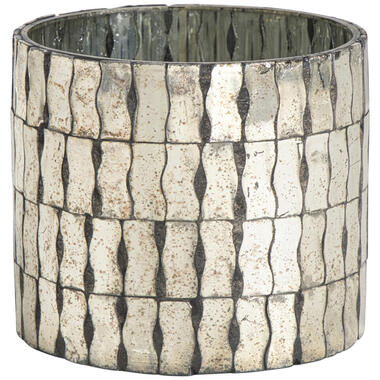 Waxinelichthouder spiegel - bruin glas - 10xØ11 cm product