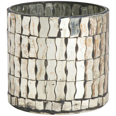 Waxinelichthouder spiegel - bruin glas - 11xØ11 cm product