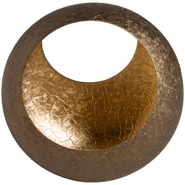 Theelichthouder Izzy - brons/goudkleur - 16x16x9 cm