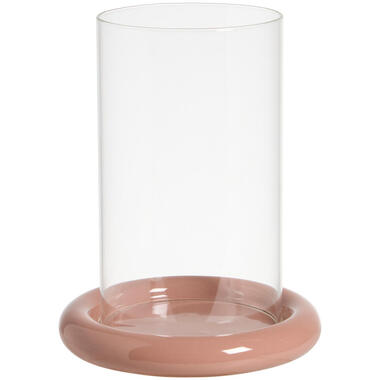 Windlicht Lucy - roze - 16,5xØ13 cm
