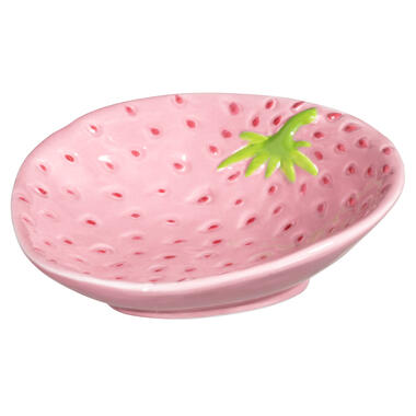 Bordje Aardbei - roze - aardewerk - 5,5x13,5x14 cm product