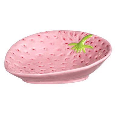 Bordje Aardbei - roze - aardewerk - 5,8x19,5x19,2 cm product