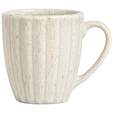 Mok met oor Flora - off-white stoneware product
