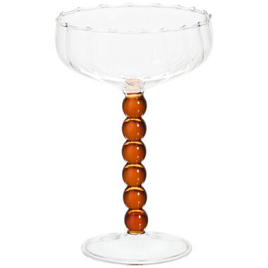 Champagne coupeglas Bubble - amber - 15,5xØ11 cm
