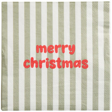 Servetten merry Christmas - rood - 20 stuks