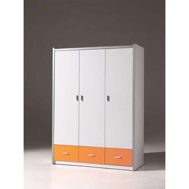 Vipack kleerkast Bonny 3-deurs - oranje - 202x141x60 cm product