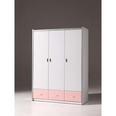 Vipack armoire à linge 3 portes Bonny - rose clair - 202x141x60 cm product