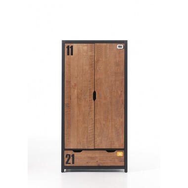 Vipack armoire à linge 2 portes Alex - brune/noire - 200x100x55 cm product