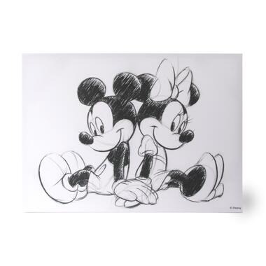 Art for the Home canvas Mickey en Minnie Mouse sitting - wit - 70x50 cm product
