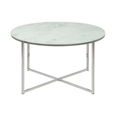 Table de salon Ostana - blanche/couleur argent - Ø80x45 cm product