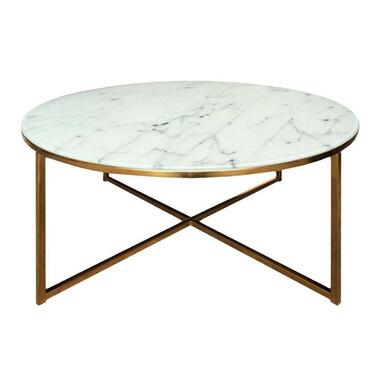 Table de salon Ostana - blanche/couleur bronze - Ø80x45 cm product