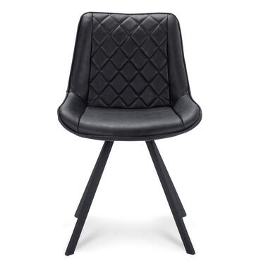 Chaise de salle à manger Harvey - cuir artificiel - noire (2 pièces) product