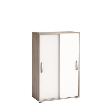 Armoire à portes coulissantes Nano - chêne/blanc - 105,6x68x32,9 cm product