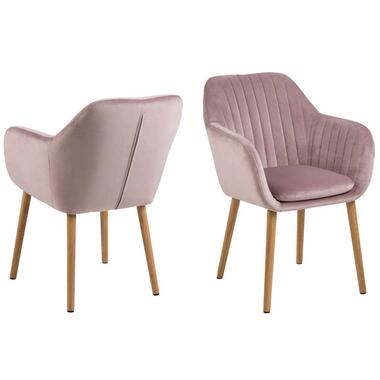 Chaise de salle à manger Meda - velours - vieux rose (1 pièce) product