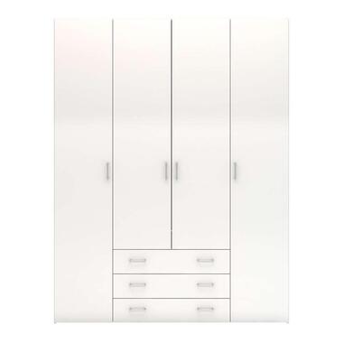 Kleerkast Space - 4-deurs - hoogglans wit product