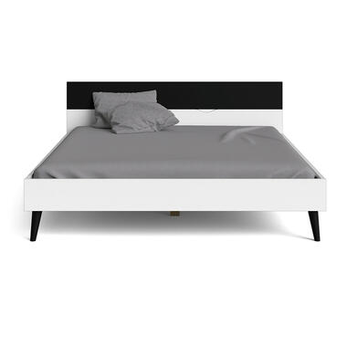Bed Delta - wit/mat zwart - 140x200 cm product
