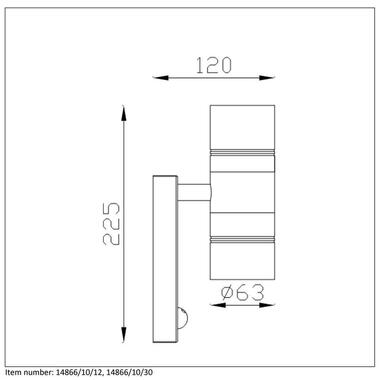 Lucide spot mural d'extérieur LED ARNE IP44 lumière vers le haut et le bas - noir - 6,3x12x22,5 cm product