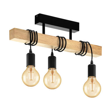 EGLO plafondlamp Townshend 3-lichts - eikenhout/zwart product